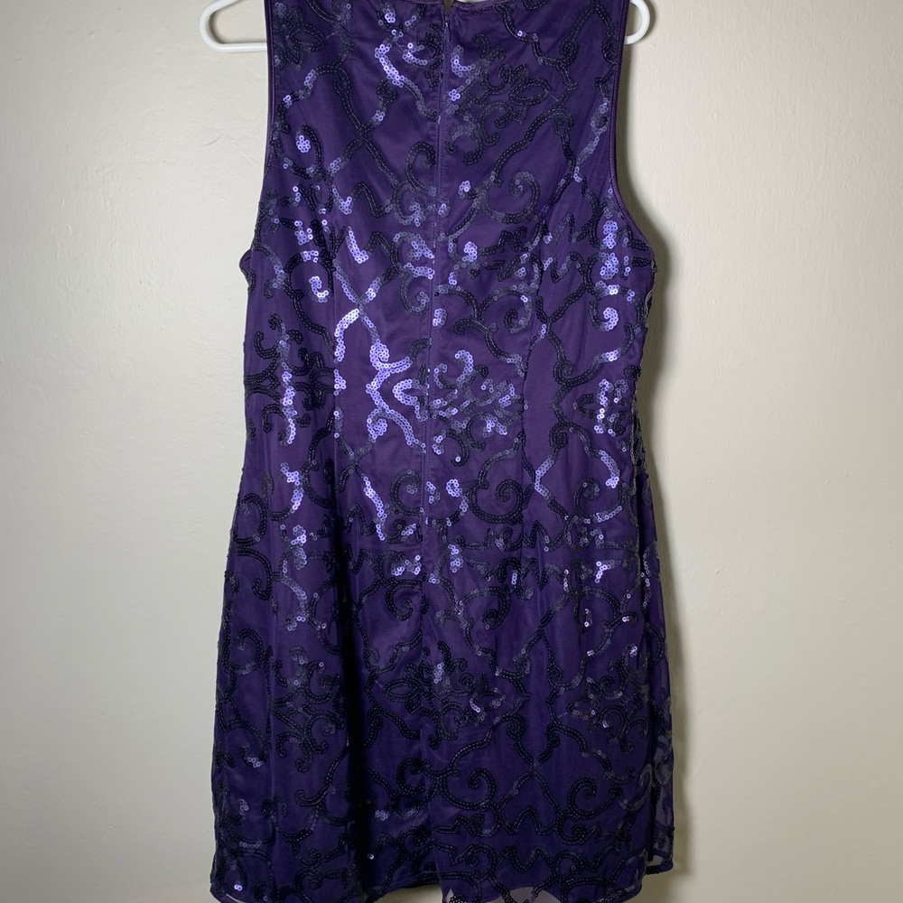 Mid-Length Dress w/ Purple Sequins